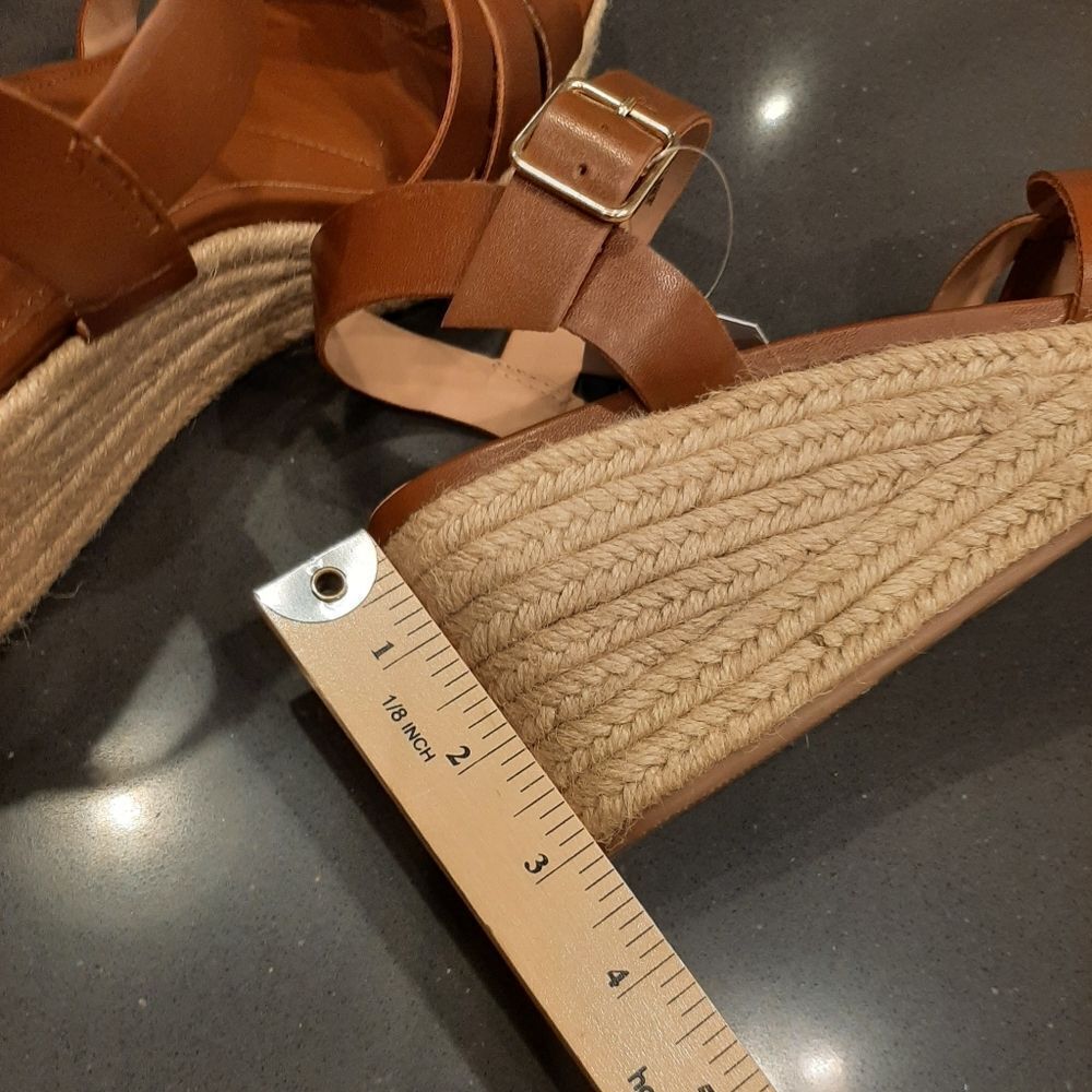Espadrille Wedge Sandals Cognac By Time And True| Size 9 | NWT - Picture 6 of 8